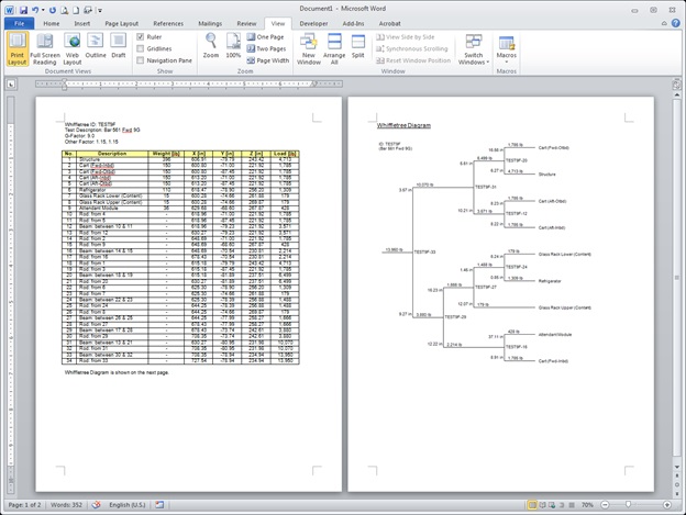 whiffletree diagram exported to Word